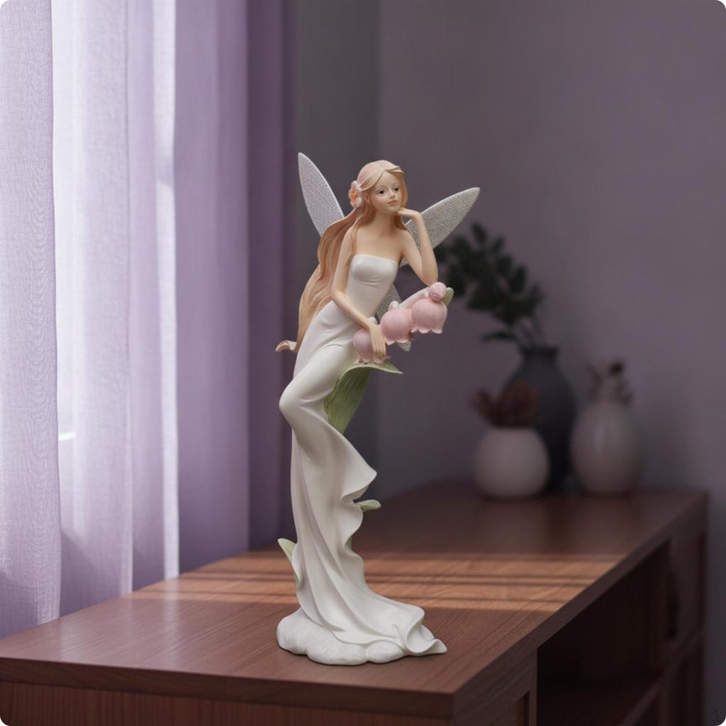Fairy Figurine with Delicate Appendages Resin Statue Standing
