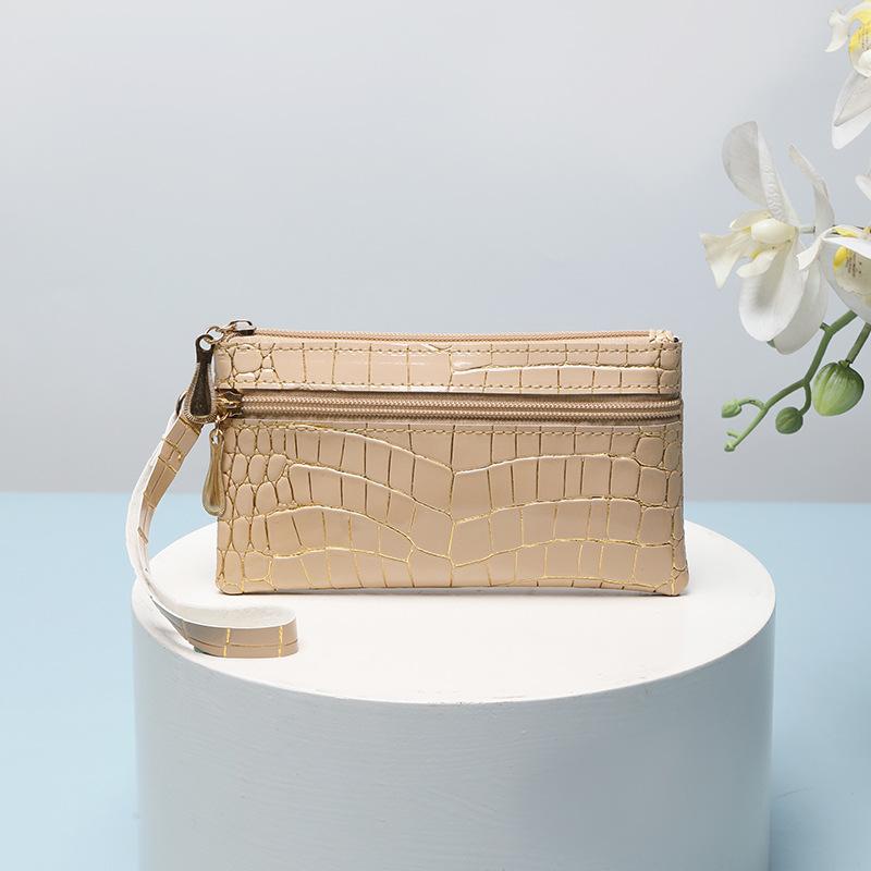 

Новая сумка-клатч с крокодиловым узором, сумка для хранения, классическая ретро-сумка с двумя ручками бежевый