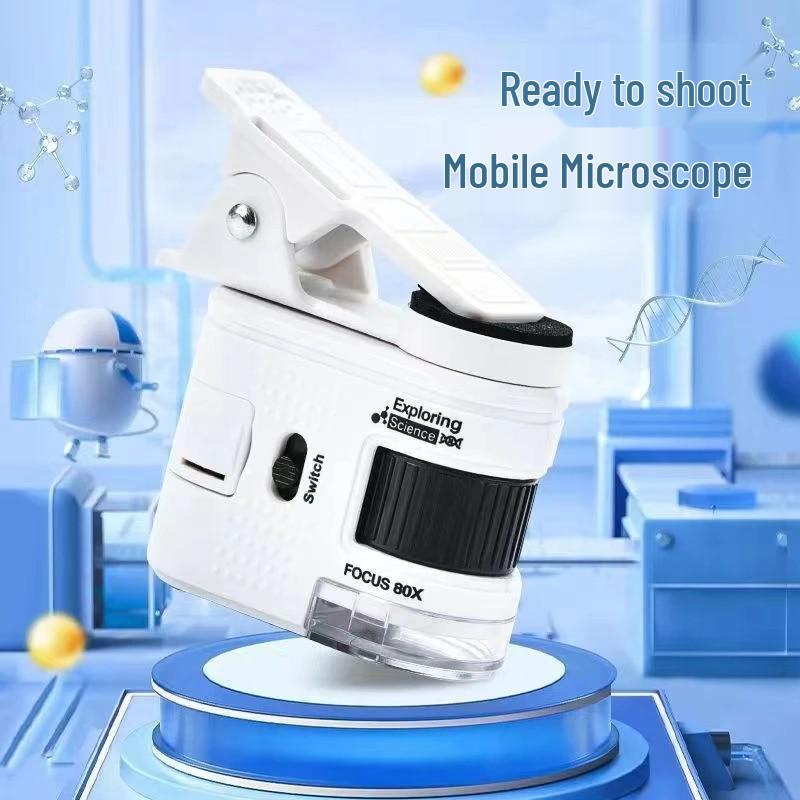 Bärbar Barnmikroskop med Telefonanslutning för Vetenskapsutbildning & Utomhusutforskning