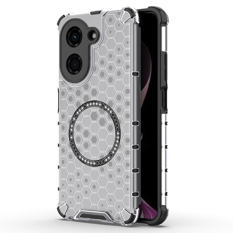 

For Xiaomi Redmi A5 4G (171.7mm)/Poco C71 4G Case Compatible with MagSafe Honeycomb Design TPU+PC Phone Cover Transparent