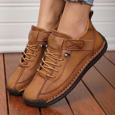 Mocassins pour femmes en cuir faits main, décontractés, confortables, à semelles souples, bottes de moto de haute qualité, bottes nude de tennis britanniques à la mode