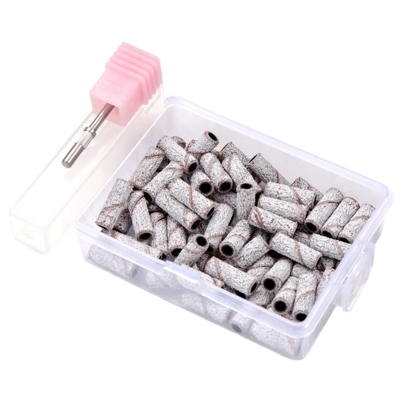 Small Sanding Bands for Nails Drill Nail Sanding Drill Bits Set 80/120/150/180/240 Grits Nail Sanding File for Nail