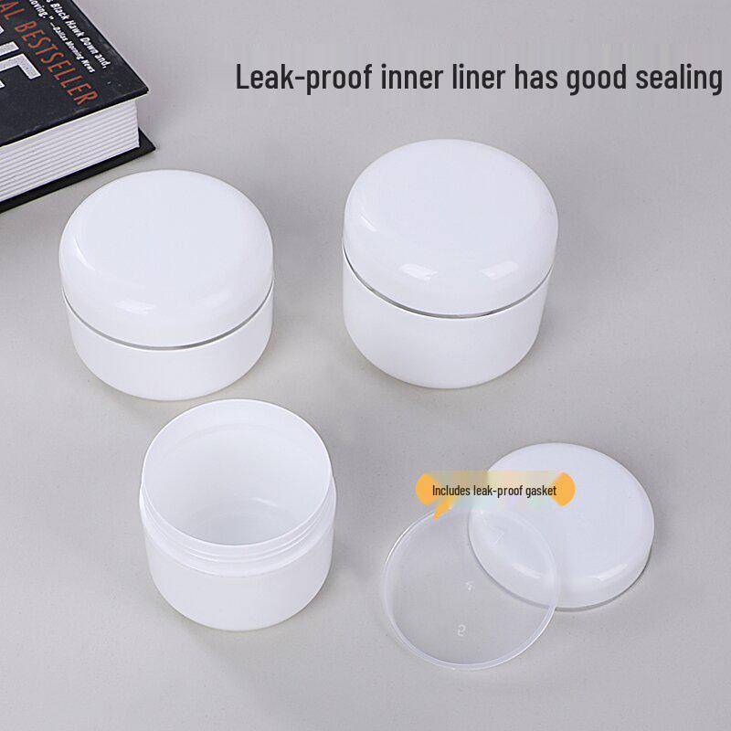 Auf Lager 20g Weiße Cremeschachtel mit Silberrand und Dichtung, 250g Kosmetik-Reiseglas