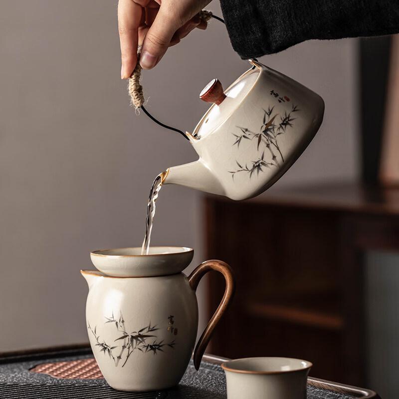 Premium Ru Kiln Ceramic Complete Tea Set