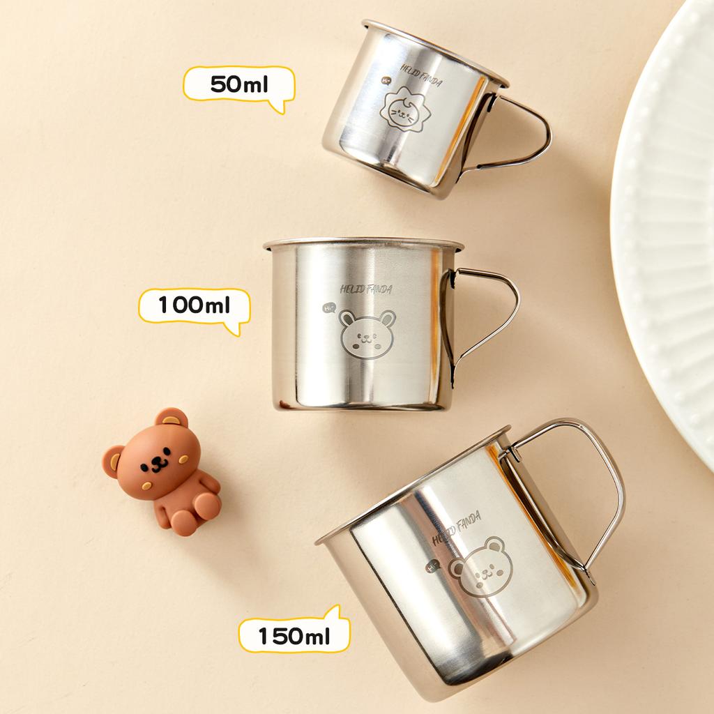 Anti Drop 304 Stainless Steel Mug With Handle Mini Portable Tea Milk Cup Cute Kid Water Cup Outdoor Picnic Drinkware