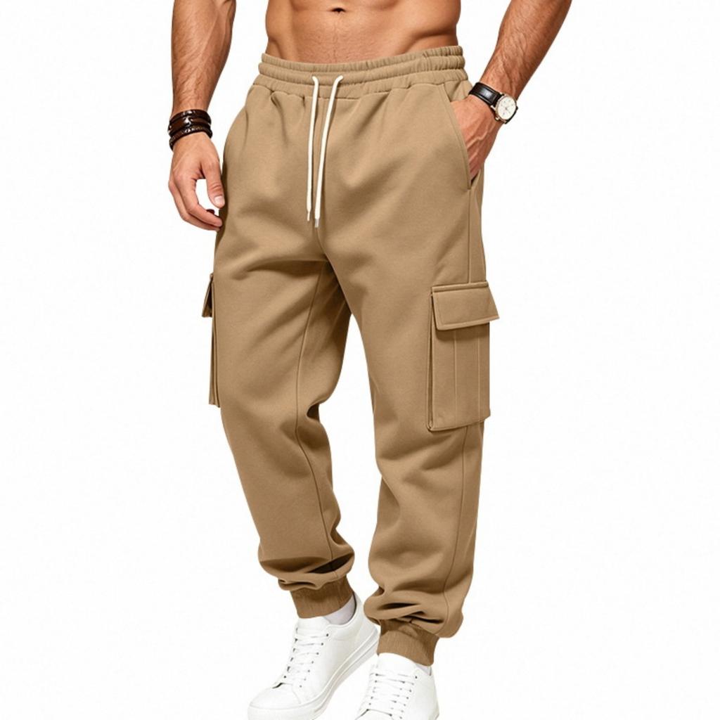 Men's Outdoor Casual Cargo Sweatpants, -Lined, Loose Fit, Multiple Pockets for Sports, Hiking and Daily Wear