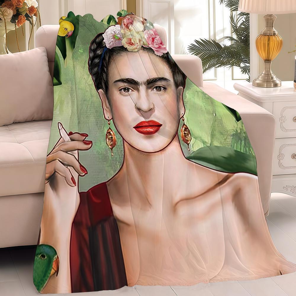 F-Frida K-Kahlo Kunstdecke Warm Und Weich Geeignet Für Schlafzimmer Wohnzimmer Schlafsofa Büro Reisen Camping