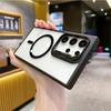 Magnetic Lens Protector Stand Phone Case For Samsung S25 S24 S23 S22 Ultra Plus FE Clear Magsafe Wireless Charge Hard Back Cover