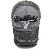 Unisex Retro Distressed Bull Head Baseball Cap with Sun Protection - Spring/Autumn