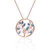 Korean Style Rose Gold Lucky Tree Life Tree Round Pendant Versatile Necklace