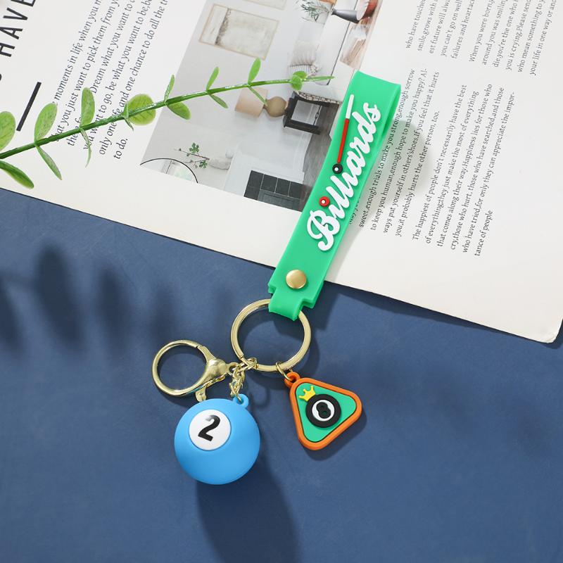 Creative Billiard Pool Keychain Table Ball Key Ring Lucky Black Key Chain 25Mm Resin Ball Jewelry Gift