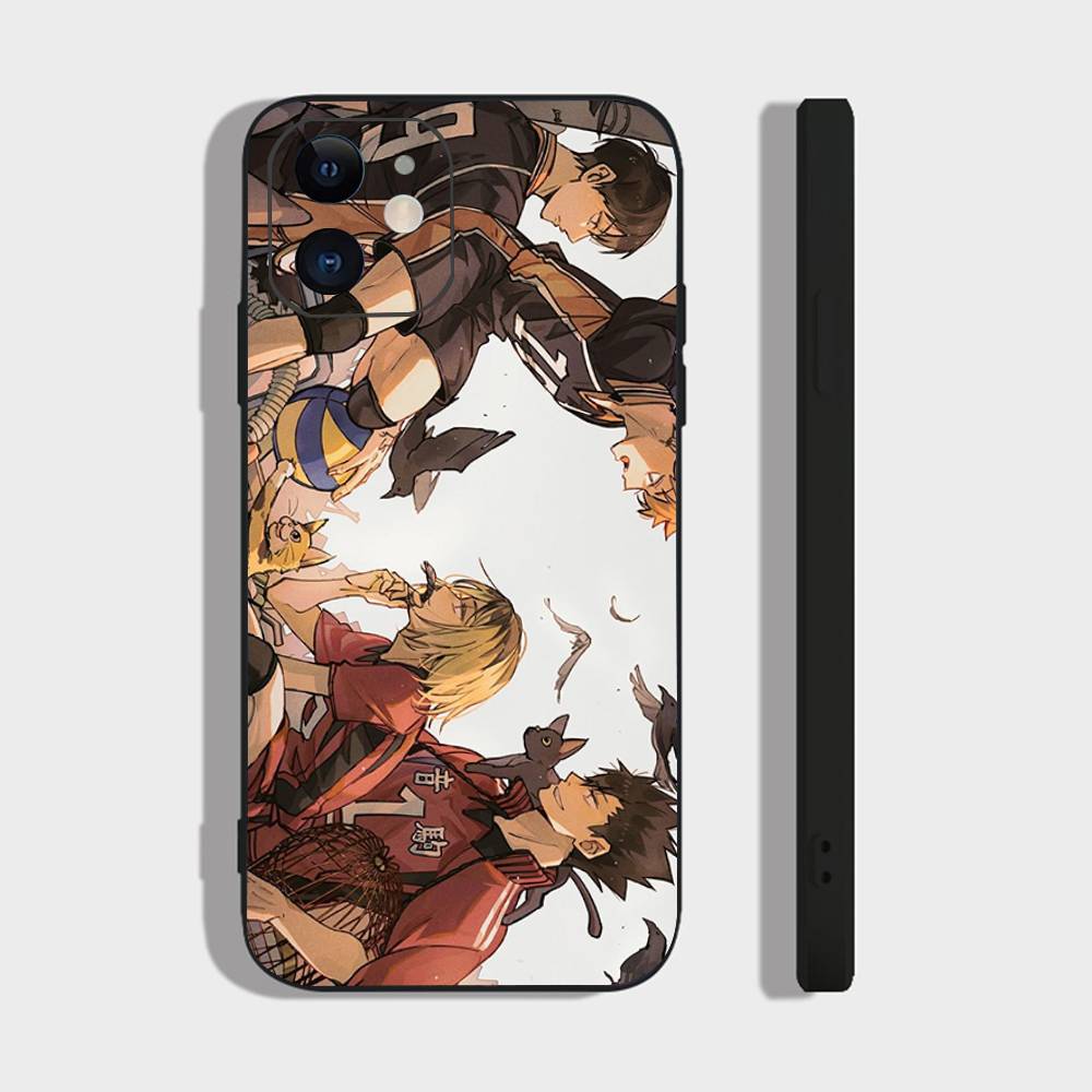 Anime H-Haikyuu Nekoma Phone Case For IPhone 17 Air 16 15 14 13 Pro Max 11 12 Black Silicone Cover