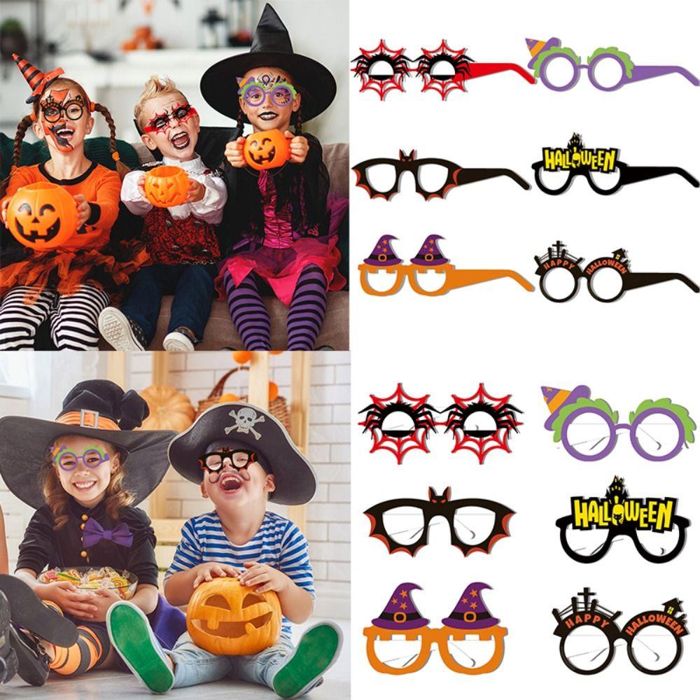 

6pcs/set Handmade Paper Glasses Paper Craft 3D Props Glasses Halloween Photo Glasses Kids Party