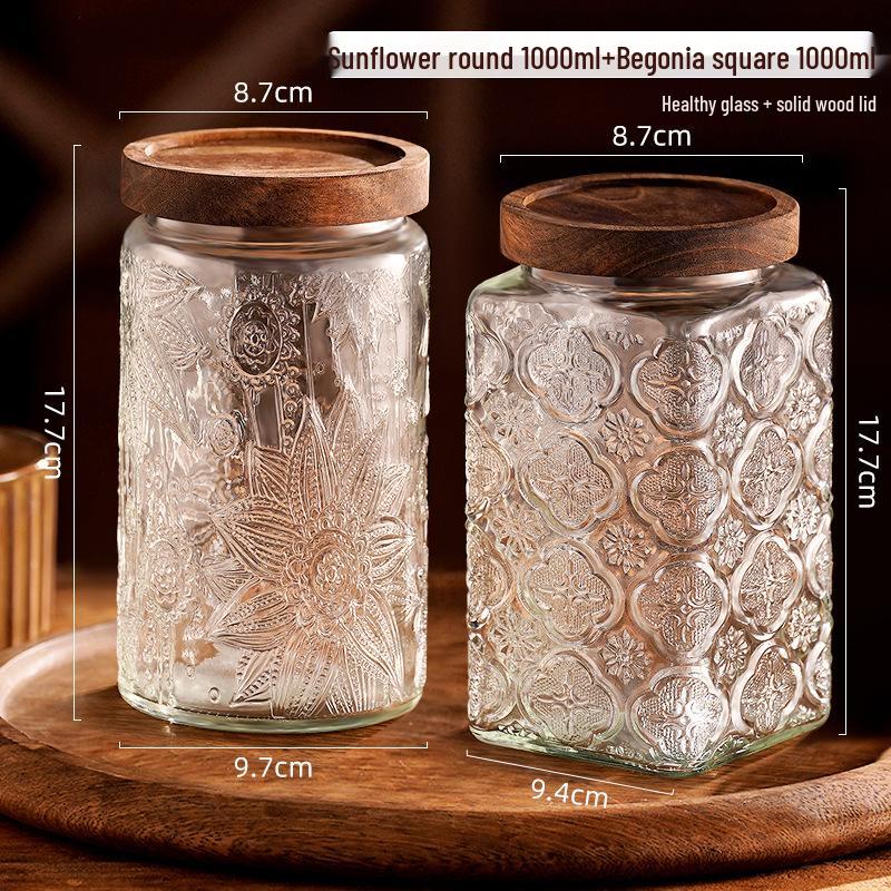 Luftdichtes Glasvorratsglas für Snacks, Trockenfrüchte, Tee, Zucker und Getreide