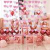 1Pcs 2M Red Heart Wreath DIY Valentine's Day Paper Heart Hanging Rope Wedding Anniversary Birthday Party Supplies Home Decoratio