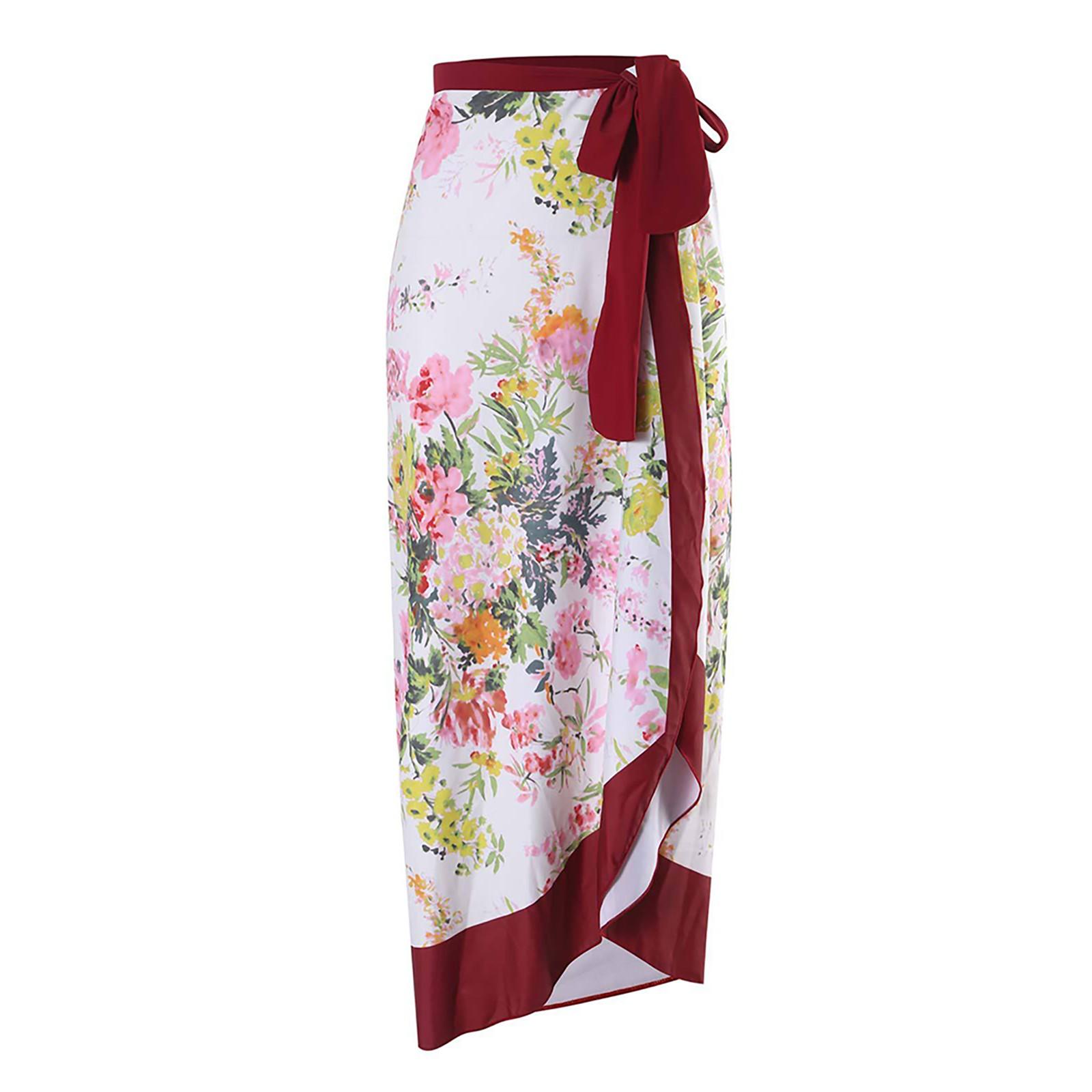 Женский сексуальный цельный купальник с длинной юбкой и купальником с принтом M — фото 4