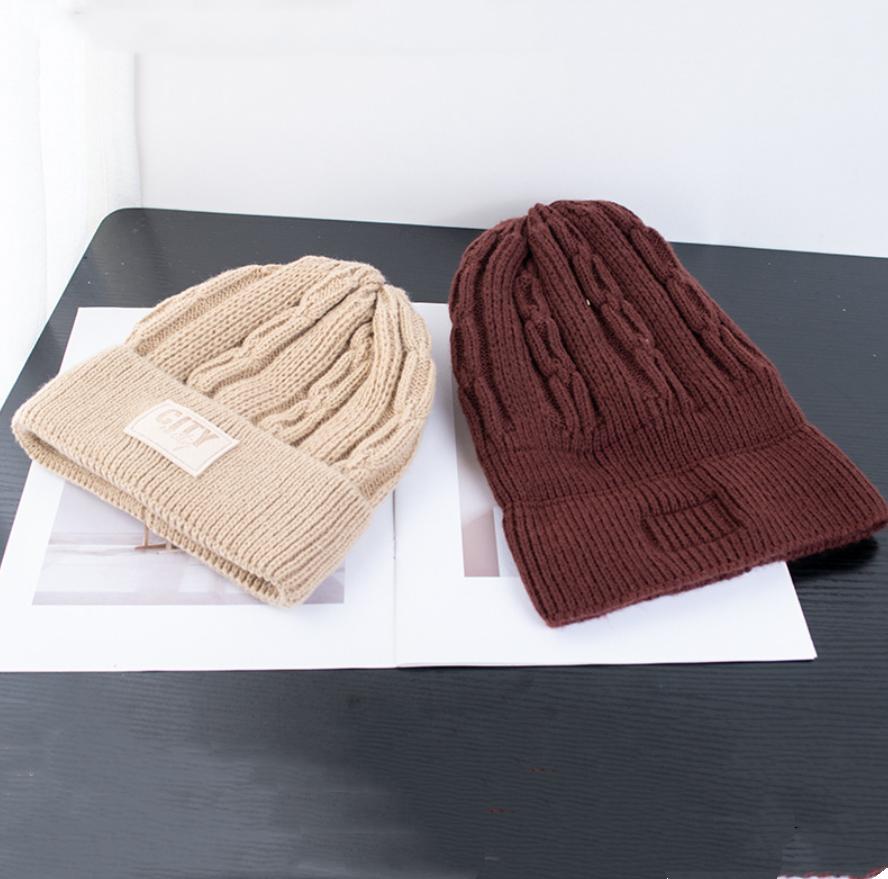 Unisex Letter Label Beanie Hat Fashion Winters Hats Male Female Outdoor Classic Keep Warm Winter Cap