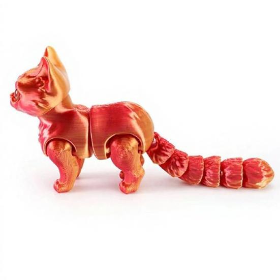 Yousheng 3D Printed Cat Figurine Movable Joints Kitten Figure Stress Relief Articulated Animal Fidget Toy Desktop Decoration Ornament Party