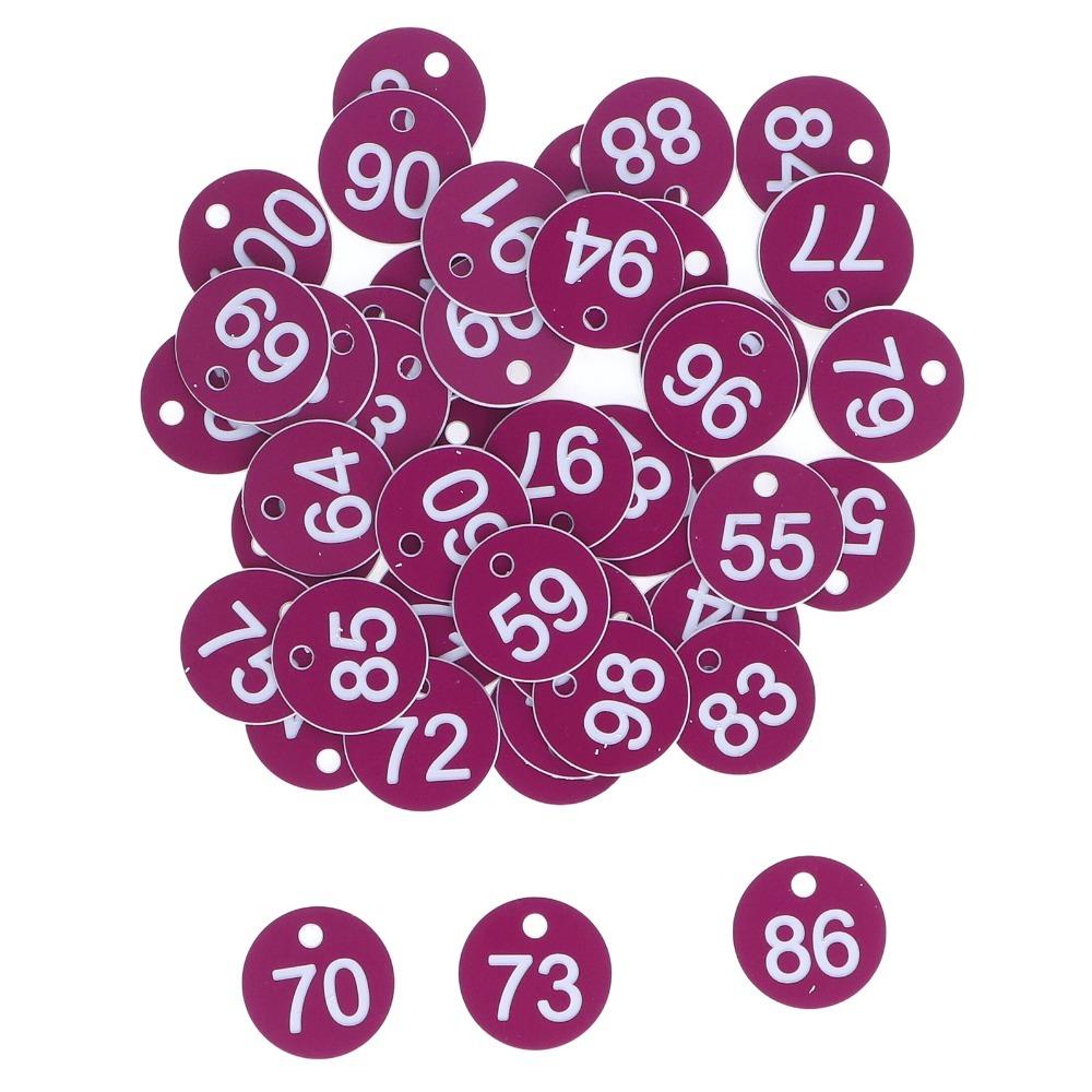 50Pcs ABS Numbered Labels Numbered 51-100 Beekeeping Supplies Animal Husbandry Tags Beekeeping фиолетовый