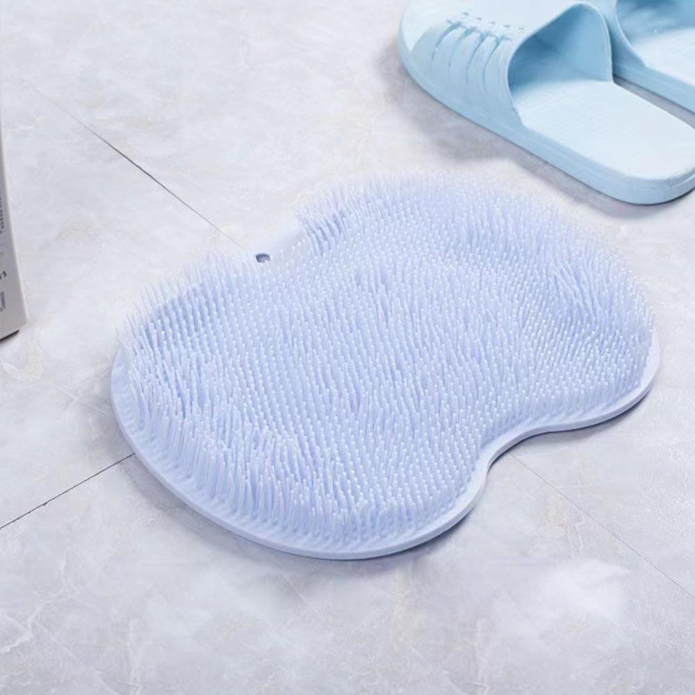 Exfoliating Shower Massage Scraper for Bathroom, Non-slip Bath Mat, Back Massage Brush, Silicone Foot Wash, Body Cleaning Tool