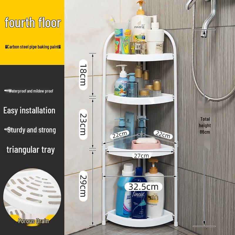 Corner Bathroom Floor-Standing Multi-Layer Shelf Rack