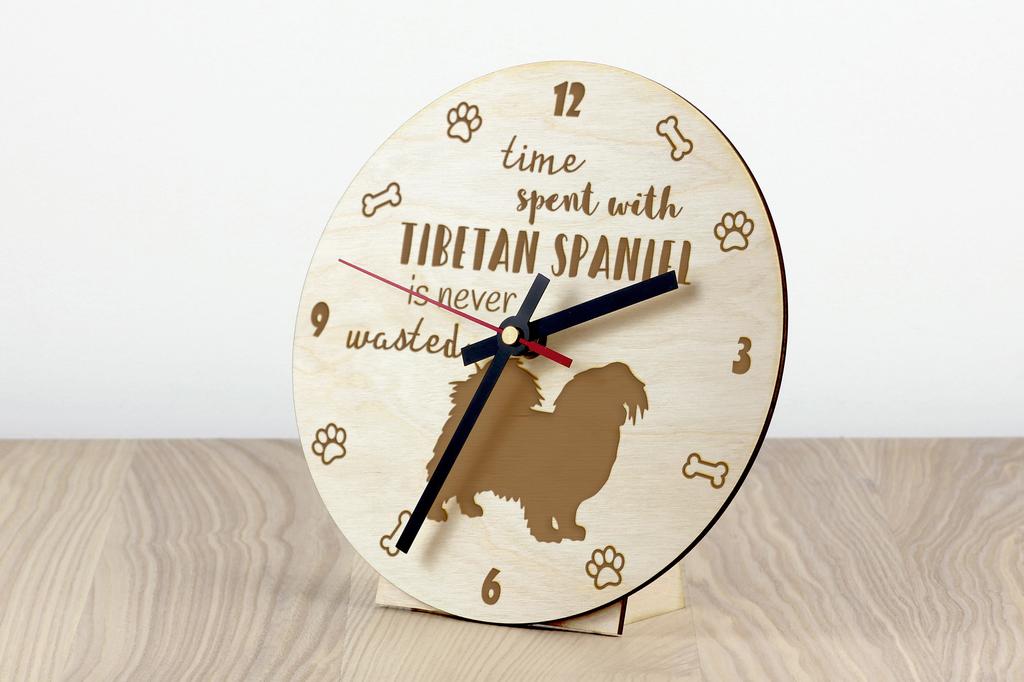 Tibetan Spaniel - Clock with Dog, Wooden Clock with Engraving, Personalised Clock by Art-Dog