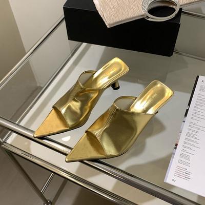 Luxury High Heels Slippers Women's Sandals Pointed Toe Elegant Shoes 2025 Pumps Slides New Trend Party Flip Flops Mujer Zapatos