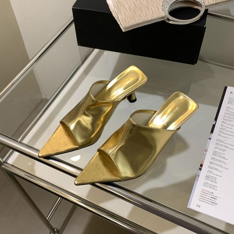 Luxury High Heels Slippers Women's Sandals Pointed Toe Elegant Shoes 2025 Pumps Slides New Trend Party Flip Flops Mujer Zapatos