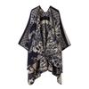 In-Stock Women's Double-Sided Tassel Shawl Cape - Classic Style, High-End, Warm, Perfect for Travel.