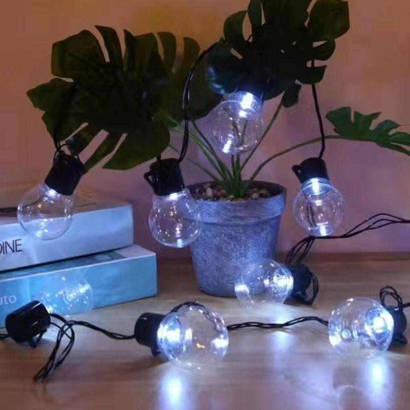 Waterproof Solar String Lights: Round Ball Fairy Lights for Outdoor Camping, Tents & Night Market Stalls.