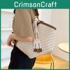 New Casual Commuter Shoulder Bag Handbag Vintage Straw Bag Female 2023 Summer Fashion Simple Tote Bag White Black Khaki Brown Street Trend Style