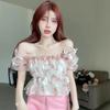 Women's Off-Shoulder Floral Puff Sleeve Summer Top
