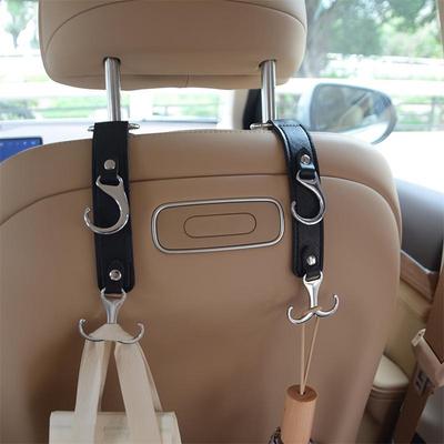 Gancho para bolsas de basura para asiento trasero de cuero de automóvil: gancho de metal con gran capacidad de carga para almacenamiento.