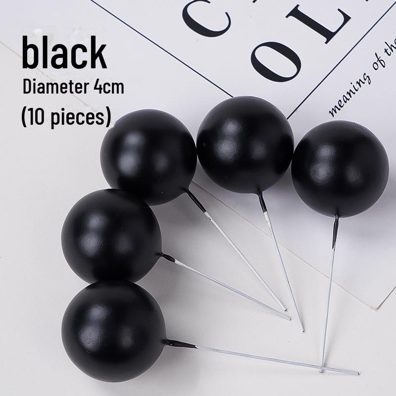 Sada zlatých kuličkových dekorací na dort - 10 kusů: Pěnová koule Narozeninová pekařská zapichovátka a doplňky na dezertní stůl