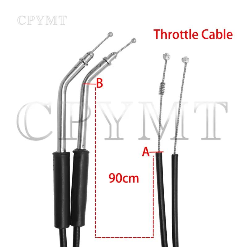 Fit For Harley Motorcycle Black Lengthened Throttle Cable Wires Clutch Cable Sportster Road King Iron XL 883 N/L XL1200 X/ V/C/T