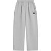 FW24 Pearl Logo Plain Knit Straight Leg Casual Pants Women Pants Gray WD-TA3-24-707-U-MG