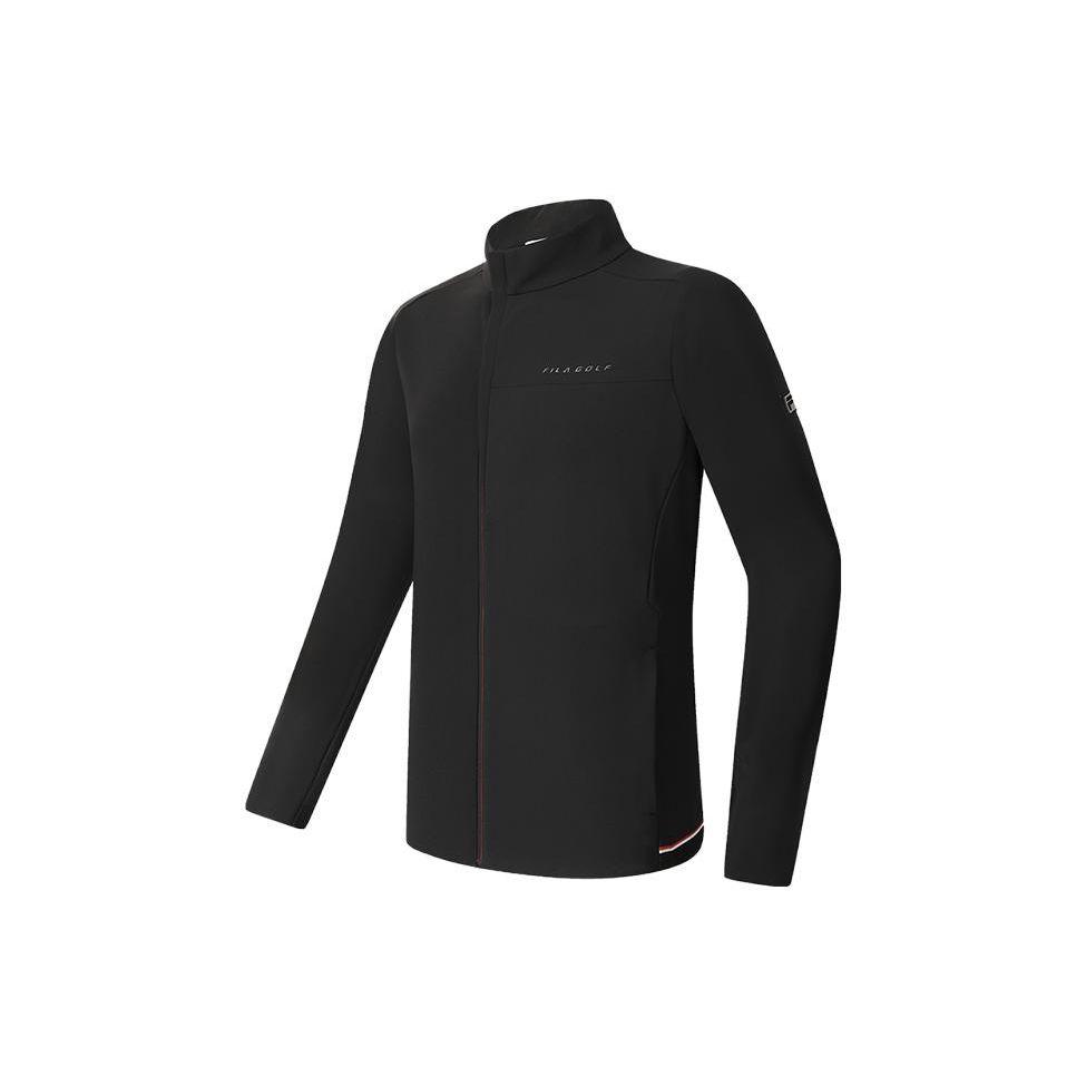 FILA Solid Color Stand Collar Golf Jacket Men Jackets Deep-Black A11M345502FBK