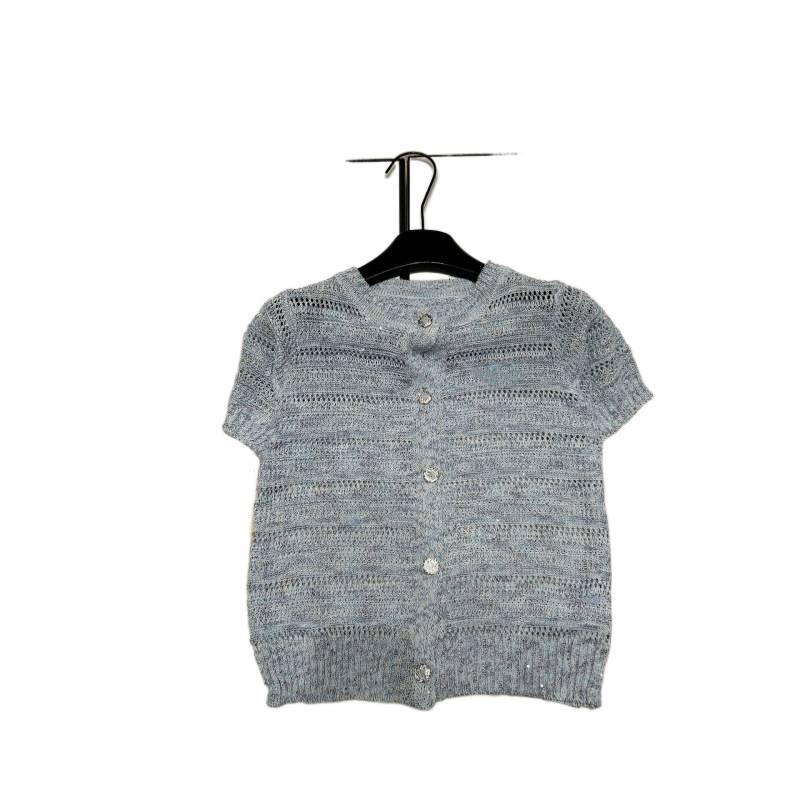 Summer Style Women's Short Sleeve Knit Cardigan – Round Neck, Single-Breasted, Versatile Fashion
