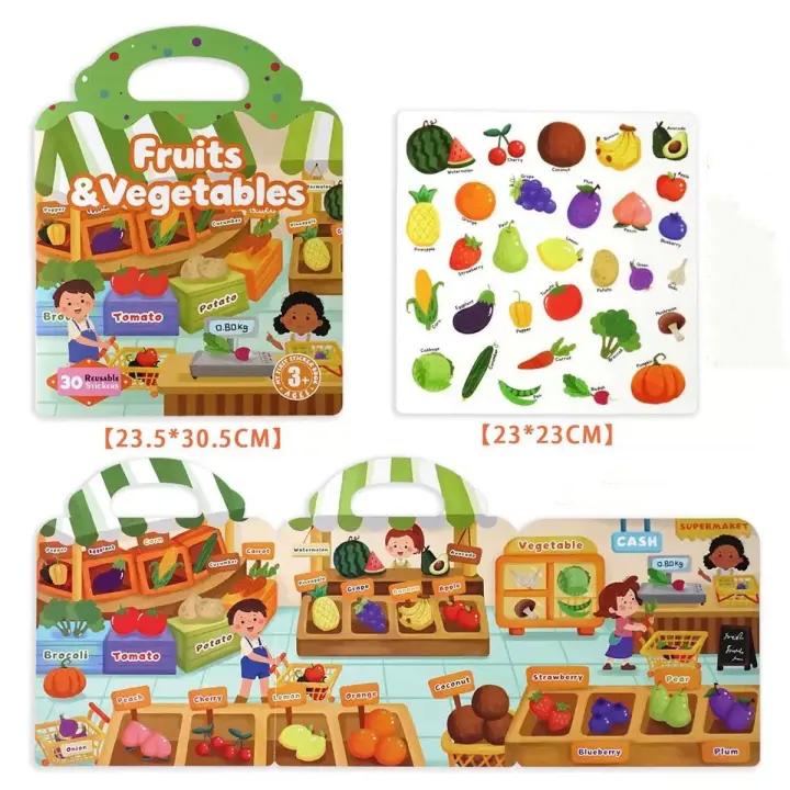 Montessori Quiet Book for Children Puzzle Word Recognition Early Education Enlightenment Stickers Toy Book for Kids