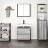 2 Piece Bathroom Furniture Set Grey Sonoma Particleboard