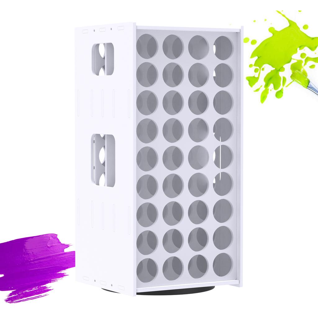 Craft Paint Storage Rack 72 Holes Paint Storage Tower Vertical 360° Spinning Craft Paint Storage Organizer Portable Paint