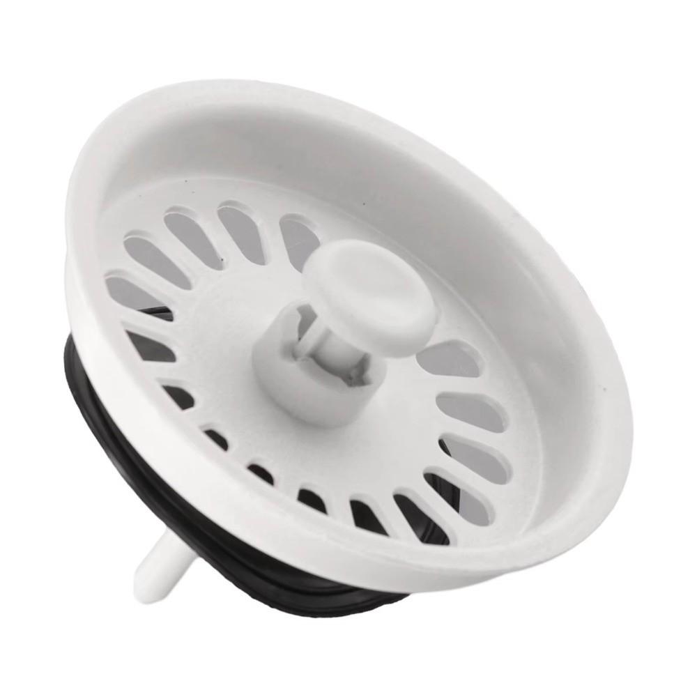 Tappo Filtro Bianco in Plastica per Lavandino Rete Fine Scarico Acqua Lavabo Filtro Scarico Cucina Tappo Lavabo