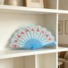 Vintage Flower Folding Fan Decorative Hand Held Fan with Plastic Ribs Portable Dance Wedding Party Fan Women Birthday Gift