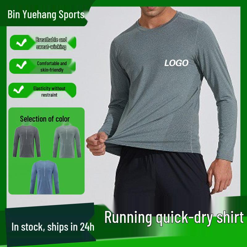 Maßgeschneidertes atmungsaktives schnell trocknendes Langarm-Sportshirt für Outdoor-Fitness, Laufen, Basketball und Freizeitkleidung