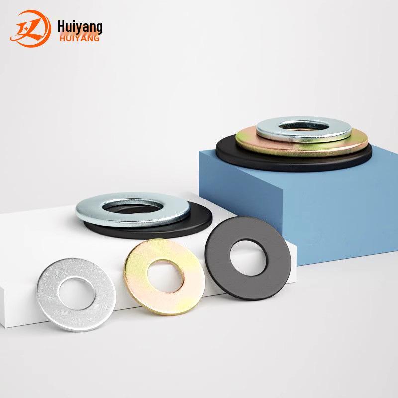 

8.8 Grade Blackened Galvanized Carbon Steel Flat Washer, Thickened Shim – Sizes: M8, M10, M12, M14, M16, M20 8.8 Blue-white Zinc M6*12*1.5