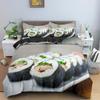 Set Biancheria da Letto con Stampa Hamburger Vintage 3D per Amanti del Fast Food Copripiumino con Stampa Cheeseburger 3 Pezzi Copriletto Divertente Creativo Matrimoniale