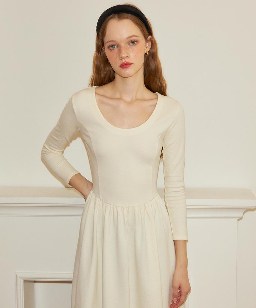 Salon De Yon Basic Ballet Core Dress_ Ivory