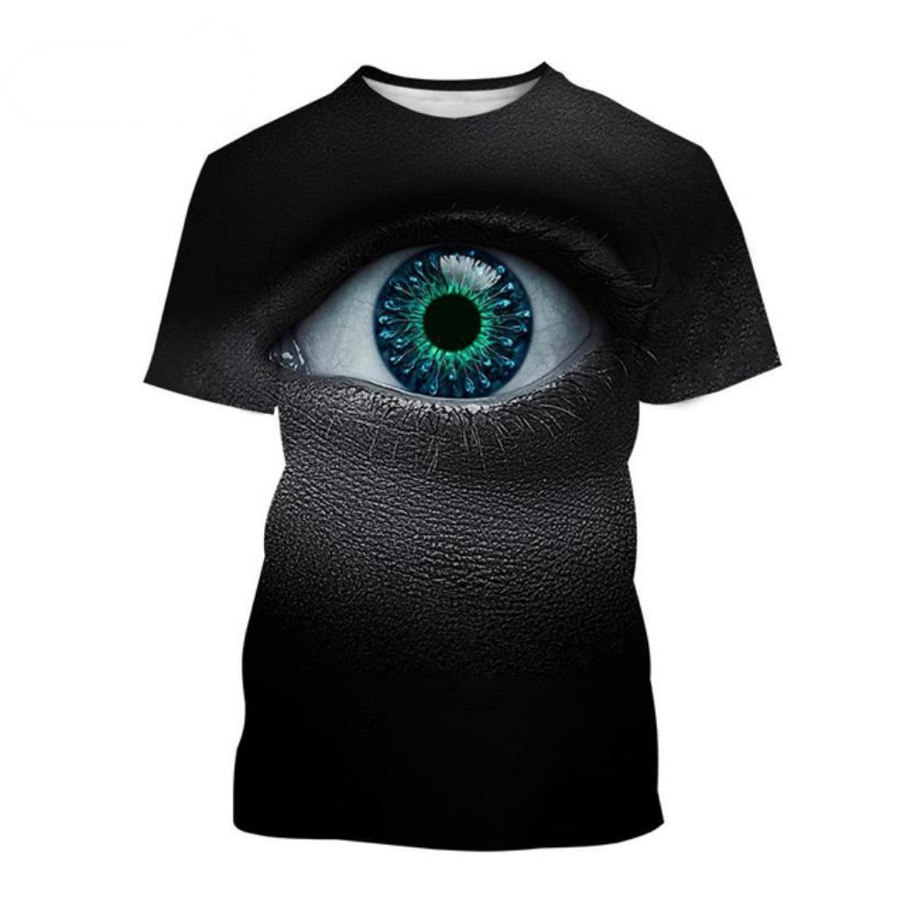 Nové Horký Prodej Oční Umění 3D Tisk Pánské Tričko s Krátkým Rukávem Módní Ležérní Design Lidského Obličeje Orgán Oko Potisk Krátký Rukáv Top