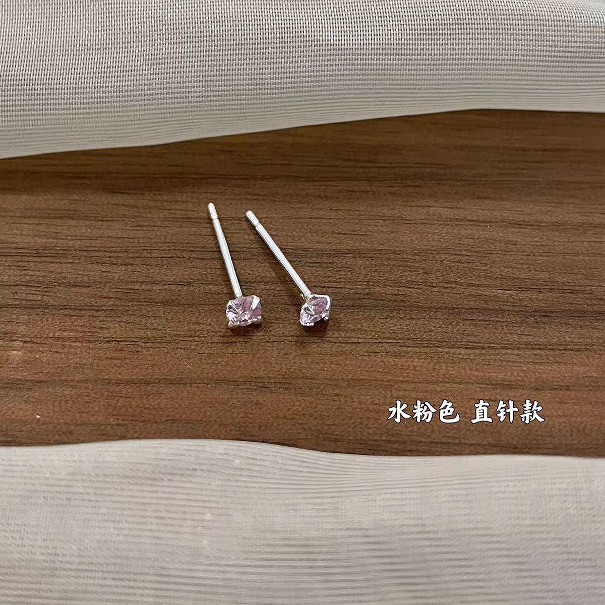 Color zircon Huazi earrings Super flash dopamine 925 earrings 2025 new popular high-end ear