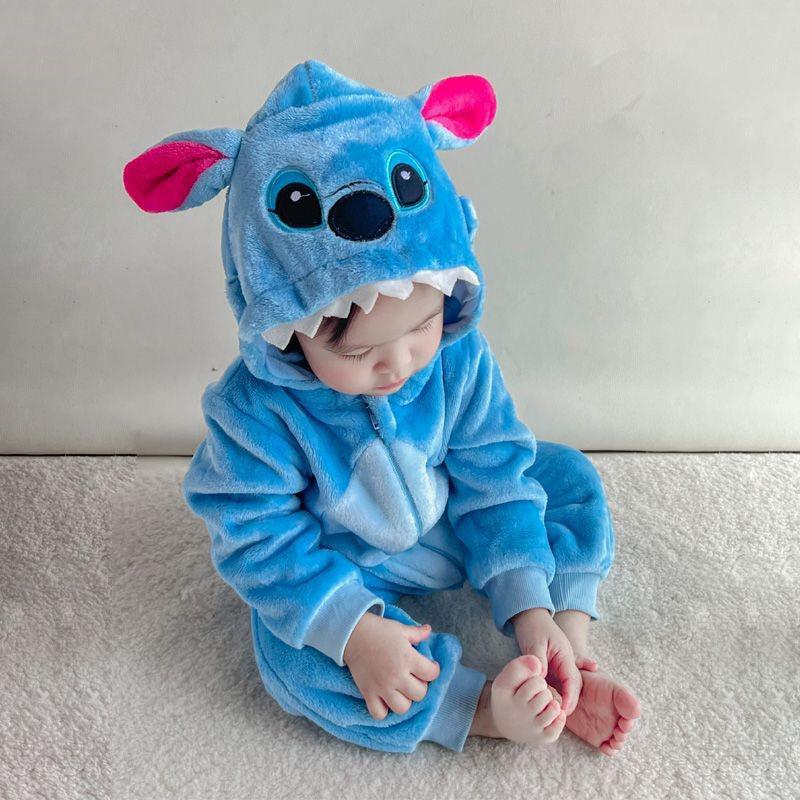 Autumn/Spring Thick Baby Dinosaur Romper - Warm, Cute, Perfect for Outings